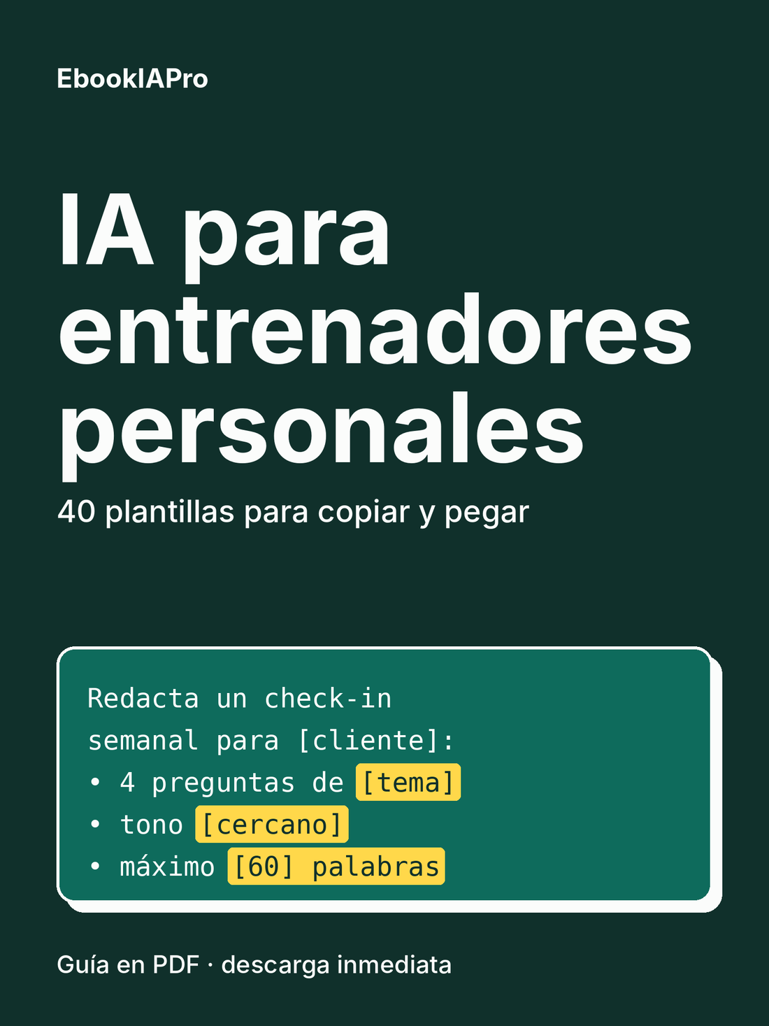 IA para entrenadores personales: 40 plantillas para clientes y redes