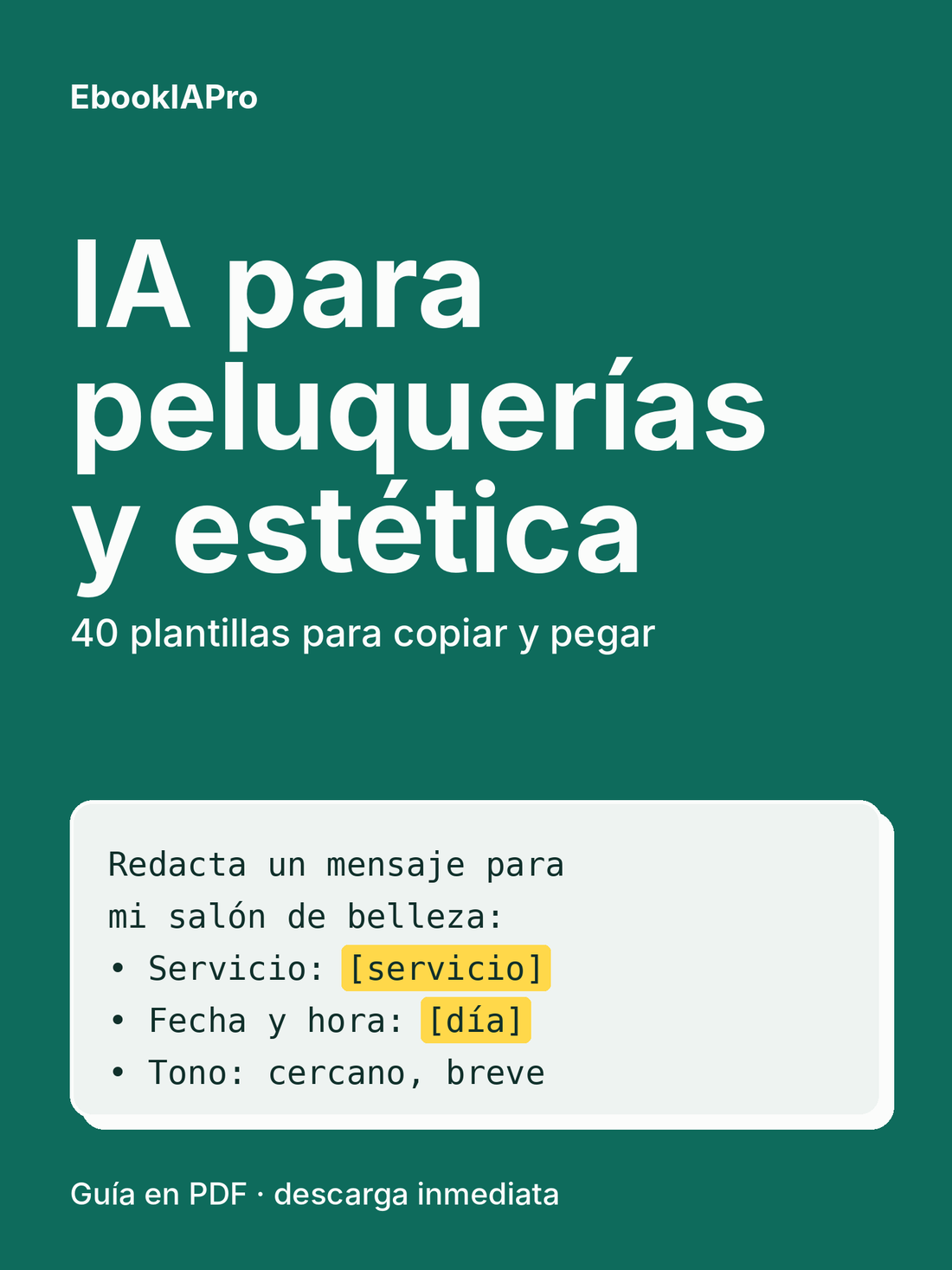 IA para peluquerías y estética: 40 plantillas para citas y redes